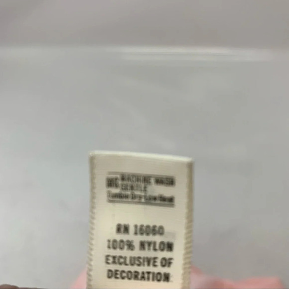 Vintage Nylon Long Nightgown Small  Pink  Lace High Neck Ruffle Sleeve Modest - Picture 11 of 12